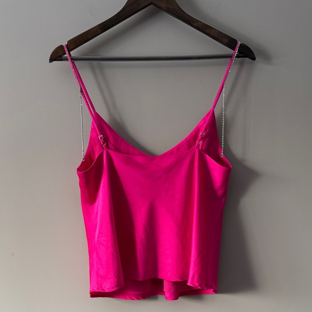 RACHEL ZOE CAMI WITH RHINESTONE DETAIL PINK SIZE MEDIUM